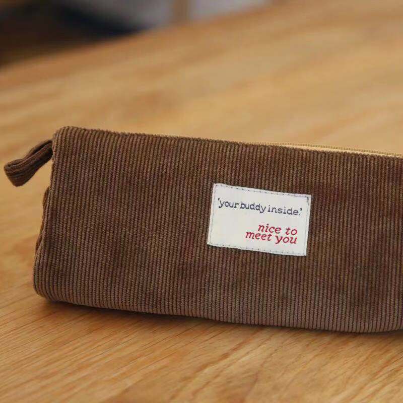 MOJI复古耐用灯芯绒收纳笔袋